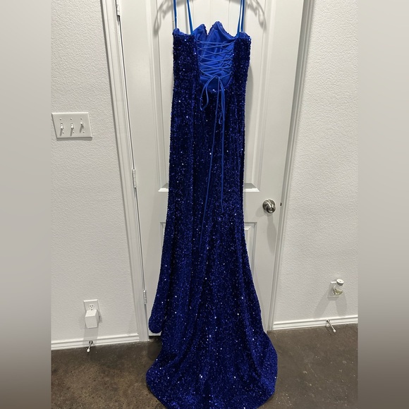 New Sequin Velvet Strapless Formal Dress - Sherri Hill #2959 - Picture 6 of 15